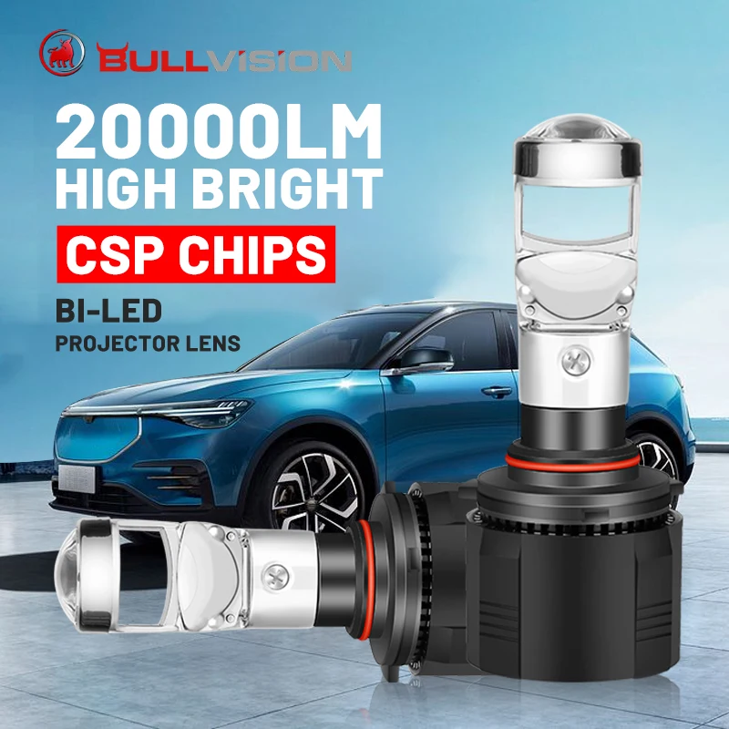 

Bullvision H4 светодиодный фары H7 H11 H8 H9 9005 9006 HB3 HB4 20000LM Bi-светодиодный проектор с двумя объективами Автомобильный свет 6000K белые светодиоды с чипом ...