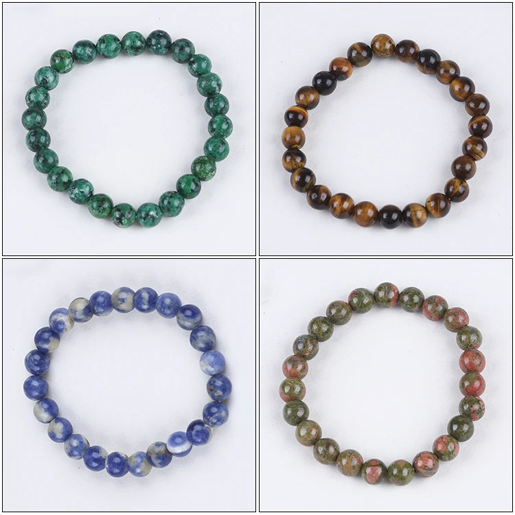 

Custom Boho Personalized Natural Blue Stone Beaded Bracelets Women