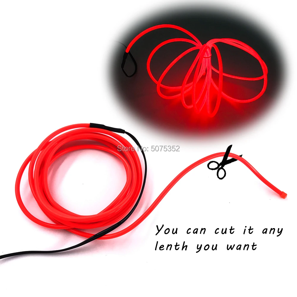 Неоновый холодный светильник EL Cable Rope светящийся костюм декоративный
