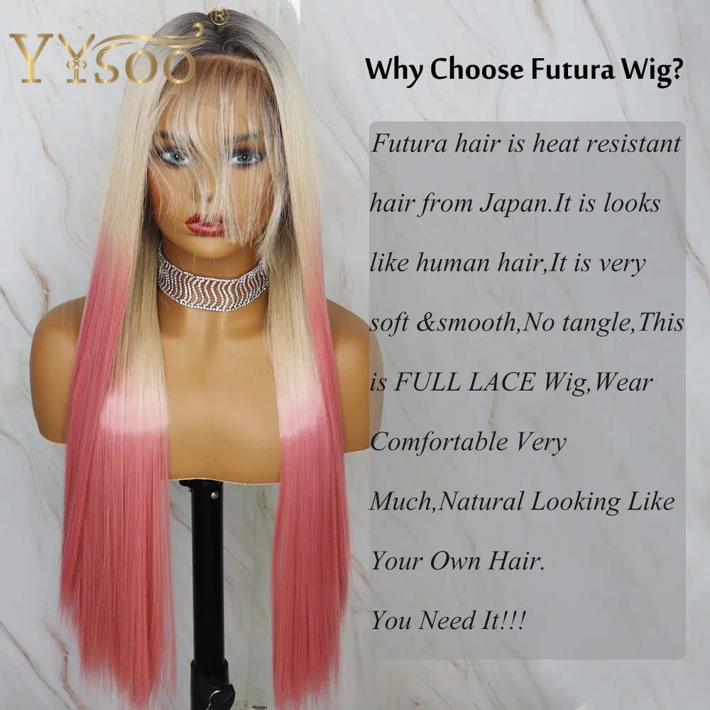 YYsoo # 1b/613/розовый цвет Futura полный кружевной парик для женщин предварительно