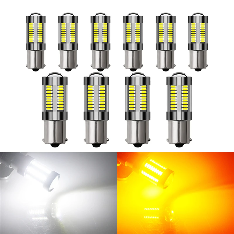 

10 шт. 1156 BA15S 1157 BAY15D T20 7440 7443 W21W светодиодный 600lm 66 SMD 4014 автомобиль светодиодный автоматического поворота светильник тумана Реверсивные огни л...