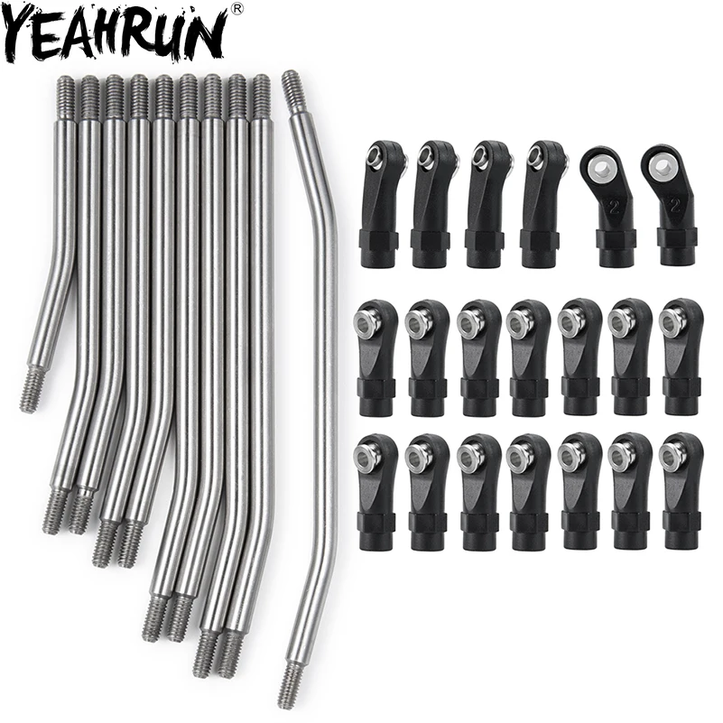 

YEAHRUN Metal Link Set with Rod End 313mm Wheelbase for 1:10 Axial SCX10 II 90046 RC Crawler Car Upgrade Accessories