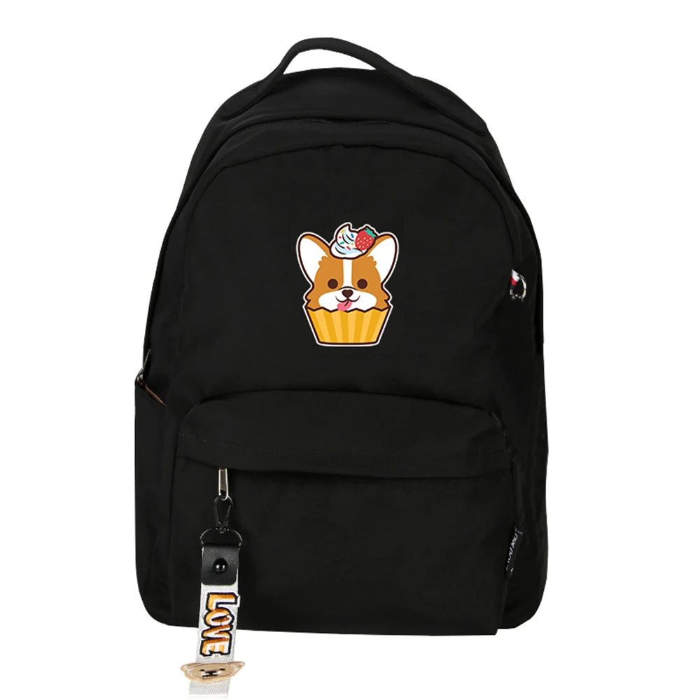 Женский нейлоновый рюкзак милый школьный ранец Хаски корги конфетных цветов с