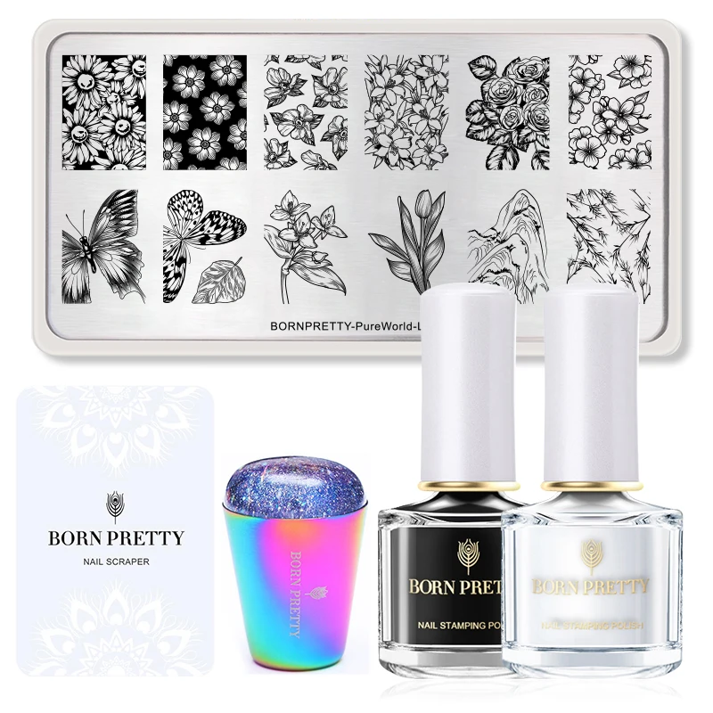 От BORN PRETTY 5 шт./компл. 6 мл стемпинг ногтей покрытие с пластины для стемпинга штамп