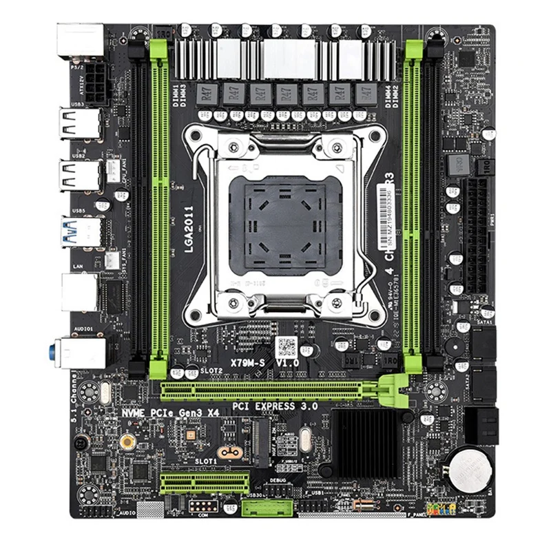 Материнская плата X79 LGA 2011 Pin поддерживает Zhiqiang E5 V2 Четыре слота DDR3 с интерфейсом M.2 USB2.0 (art.: 3920ba345ffce) - 3920ba345ffce