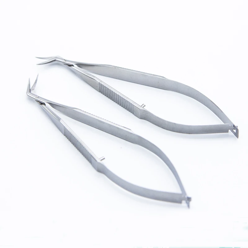 

Ophthalmic equipment left and right curved corneal scissors Stainless steel titanium alloy oblique corneal scissors