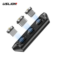 uslion magnetic plug box portable storage for iphone type c micro usb cable plug magnet connector head container cable plug case