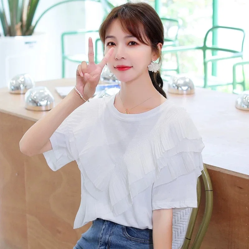 

Fashion Logo Printing T Shirts Women's Short Sleeve Fashion 100% cotton lavender Female T-Shirts