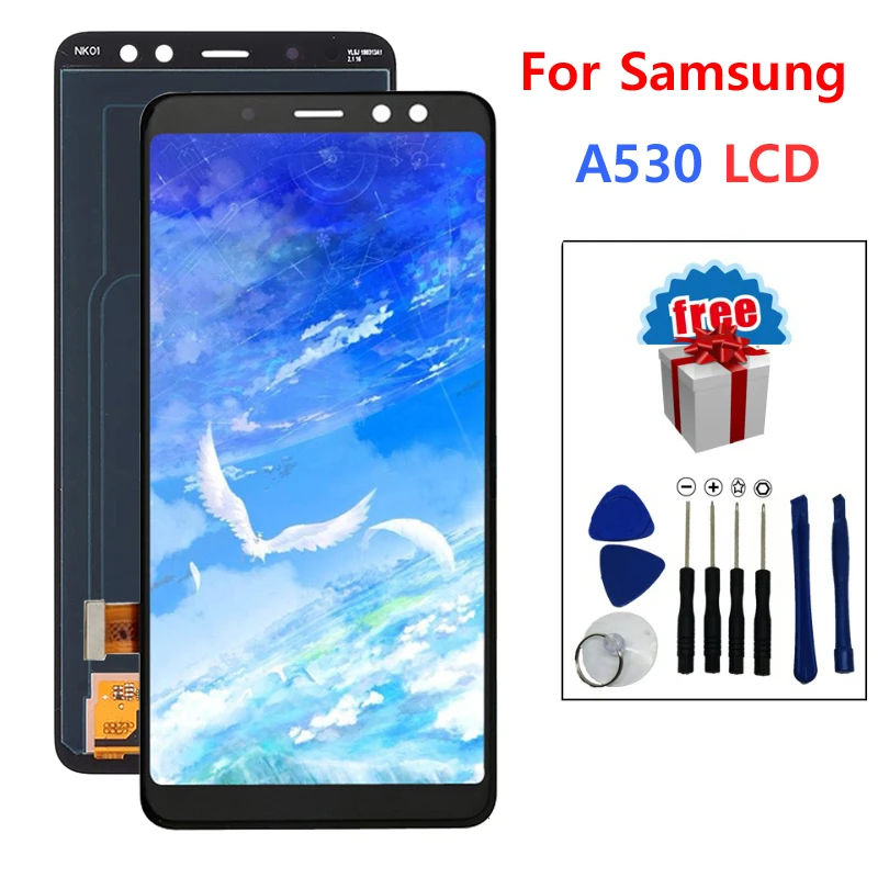 Для Samsung Galaxy A530 LCD A8 2018 дисплей сенсорный экран панель дигитайзер A530F A530DS A530N SM-A530N