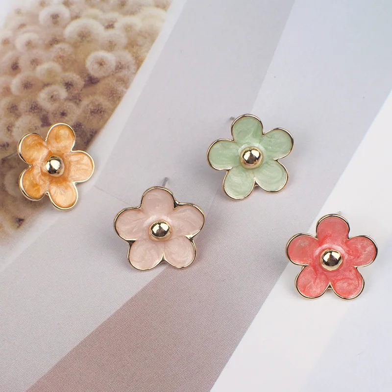 Женские серьги гвоздики в Корейском стиле вечерние из металлического сплава с