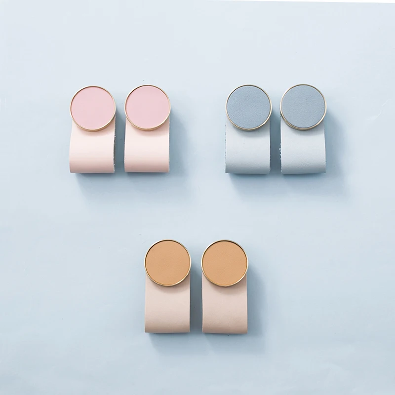 Ручка и ручка для шкафа из кожи натурального камня латуни в скандинавском стиле