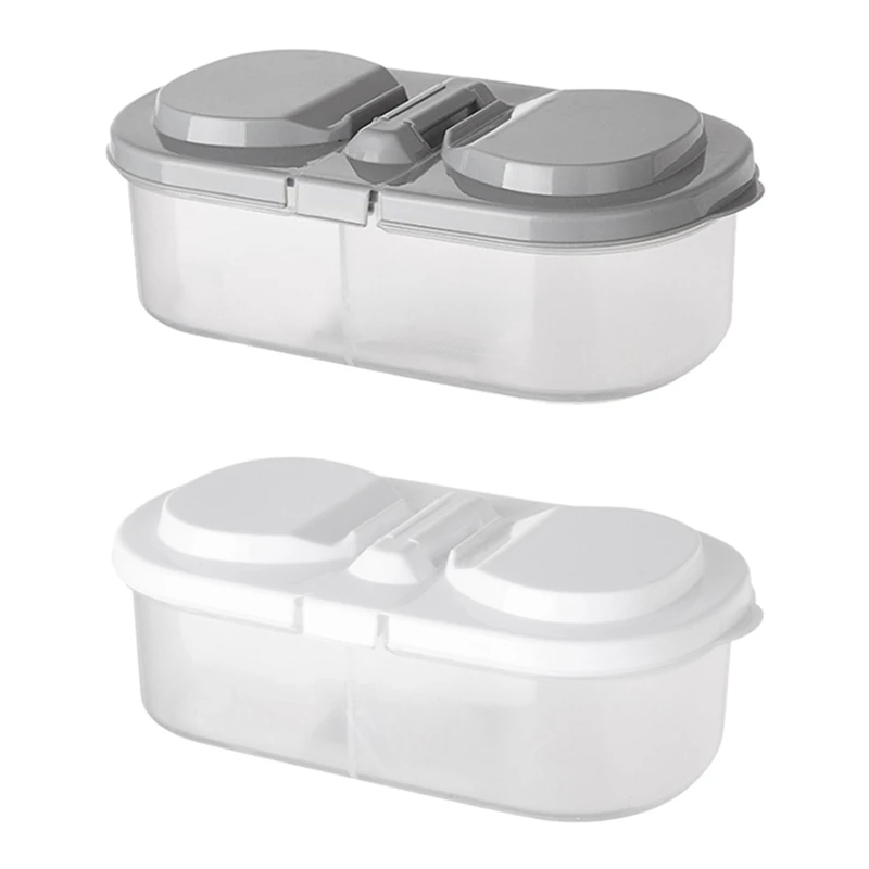 

Double Grids Kitchen Storage Box Grains Beans Storage Contain Sealed Home Organizer Food Container Refrigerator Seal Boxes