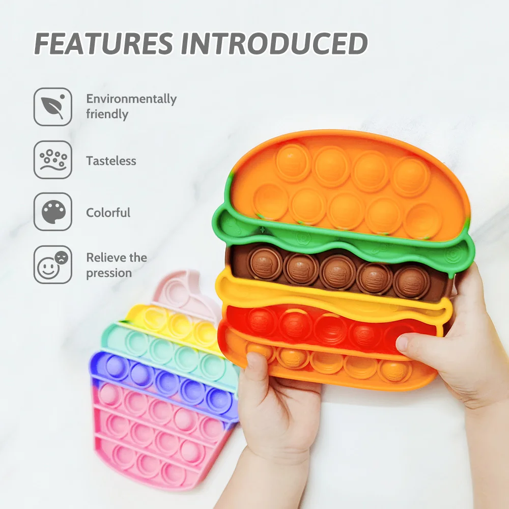 Big Size 40CM Glow Unicorn Simple Kids Fidget Toy Push Bubble Sensory Toy Relief Anti-stress Game Toys for Children enlarge