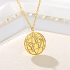 Ожерелье с подвеской в виде диска из розового золота с изображением планеты и земли