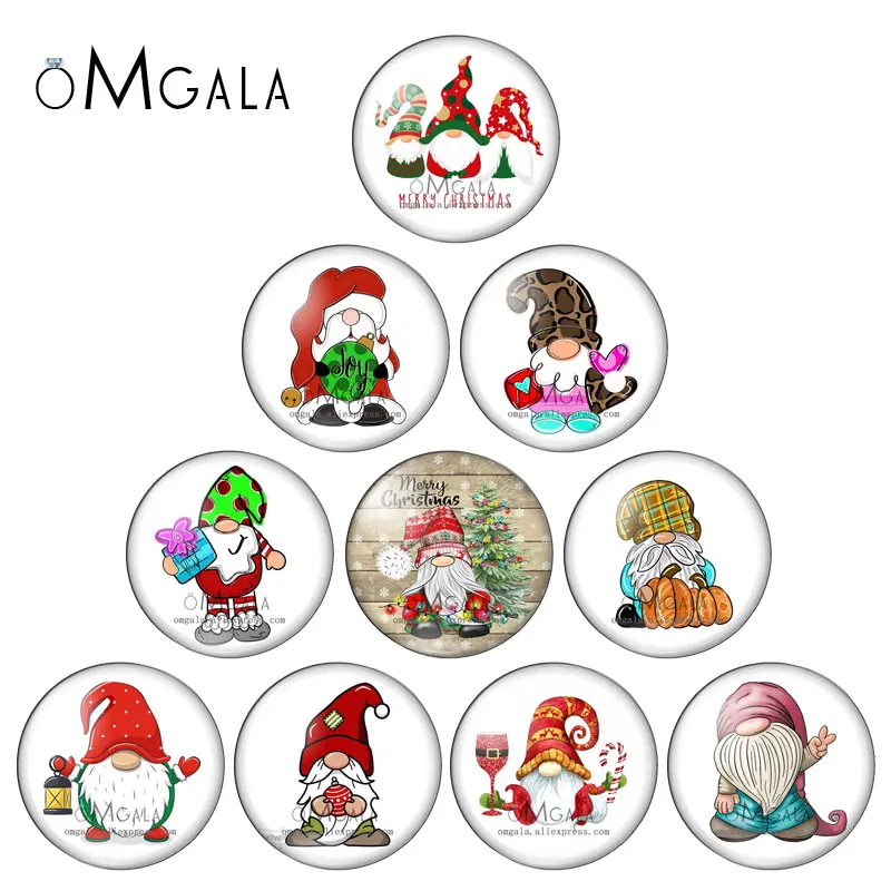 

Merry Christmas Santa Claus Cartoon 12mm/14mm/18mm/20mm/25mm/30mm Round photo glass cabochon demo flat back Making findings