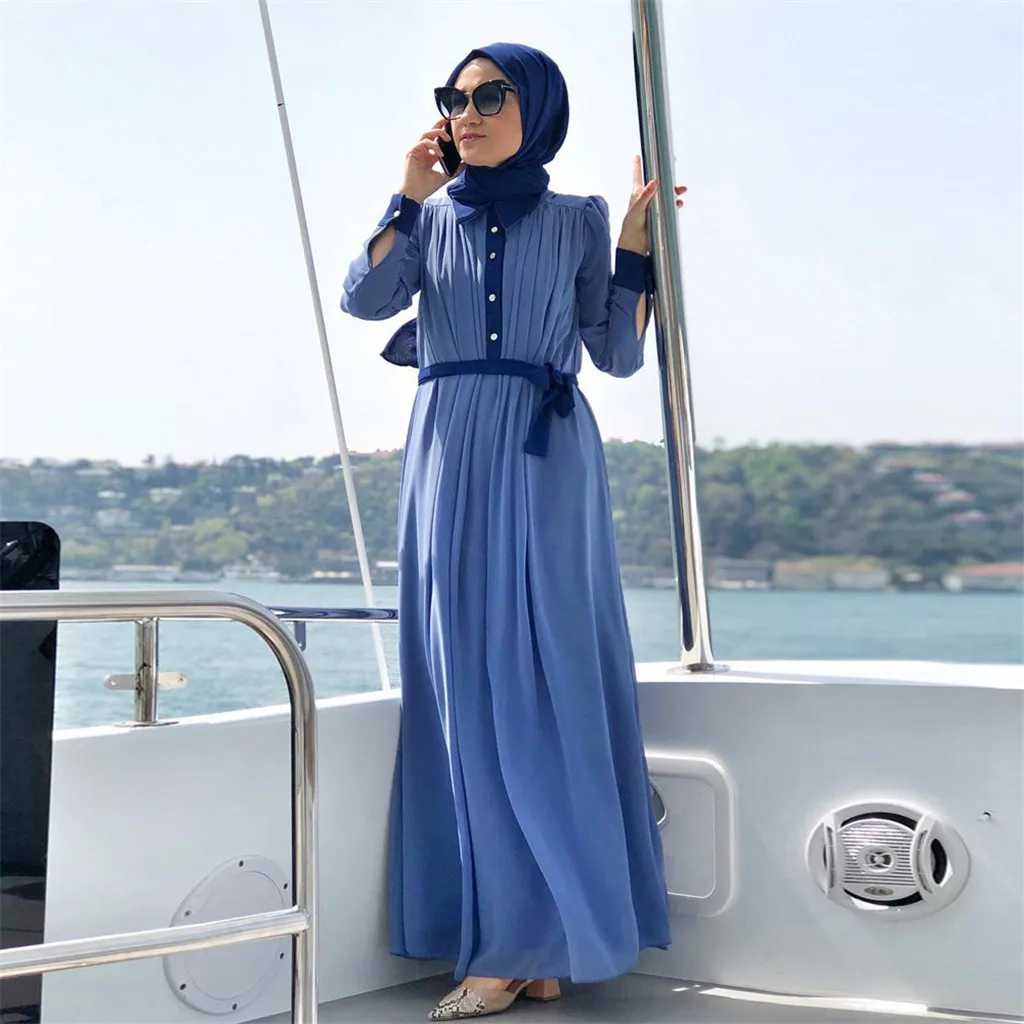 

Vestidos Long Abaya Turkey Islamic Arabic Hijab Muslim Dress Caftan Dubai Kaftan Moroccan Tesettur Elbise Robe Musulmane Longue