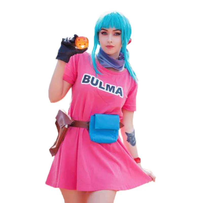 

Bulma Dress cosplay costume with accessory Uniform New in Stock Halloween Christmas Party Uniform Any Size 11