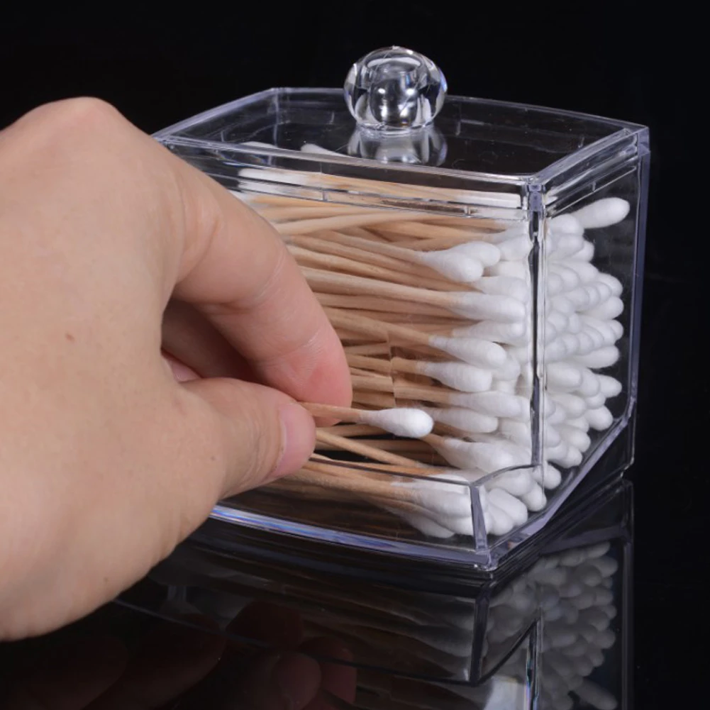 Акриловые ватные палочки держатель для хранения коробка портативный прозрачный