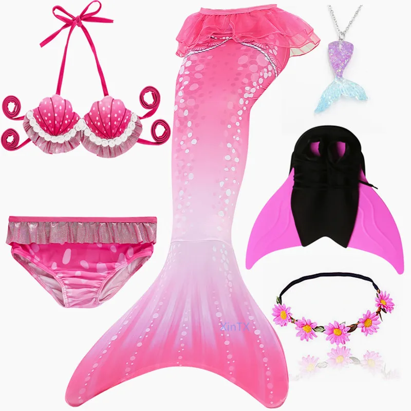 Новинка! Женский купальный костюм с хвостом русалки моноластами для детей летнее