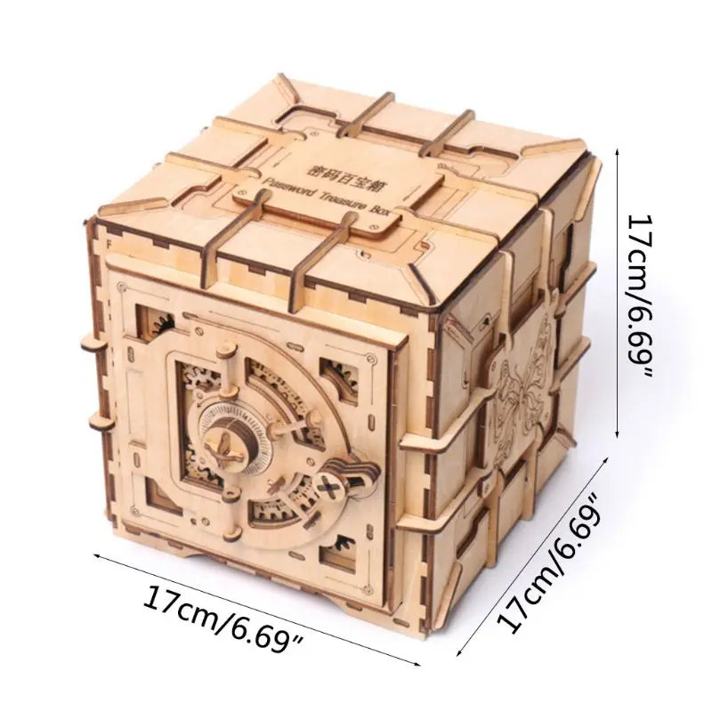 

3D Puzzles Wooden Password Treasure Box Mechanical Puzzle DIY Assembled Model Valentine's Day Gifts
