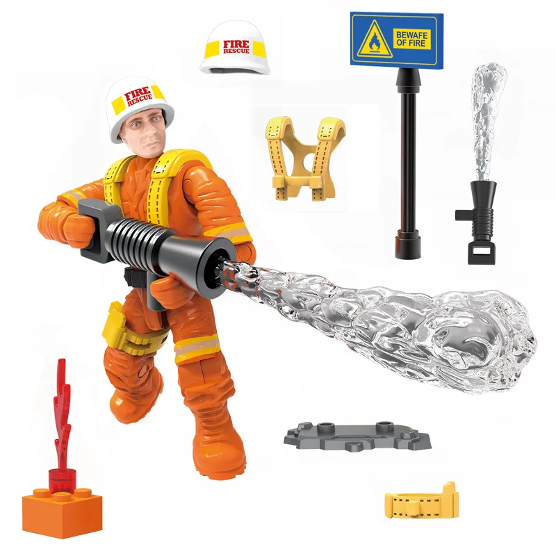 5 см City Fireman блоков 6 в 1 пожарников игровые фигурки сделай сам строительные блоки
