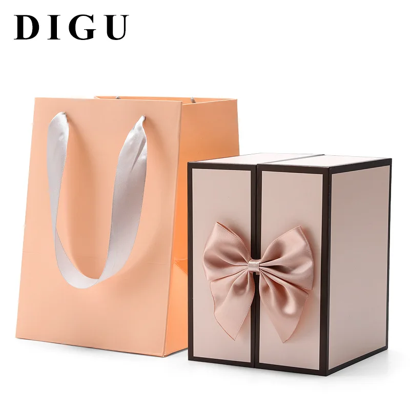 Preserved Flower Gift Box Valentine's Day Gift Female Rose Double Open Gift Box Wedding Companion Gift Empty Box