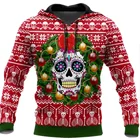 2021 Рождественская Толстовка с 3D принтом черепа, свитшоты в стиле Харадзюку, модная мужская одежда, повседневный женский спортивный костюм, топы