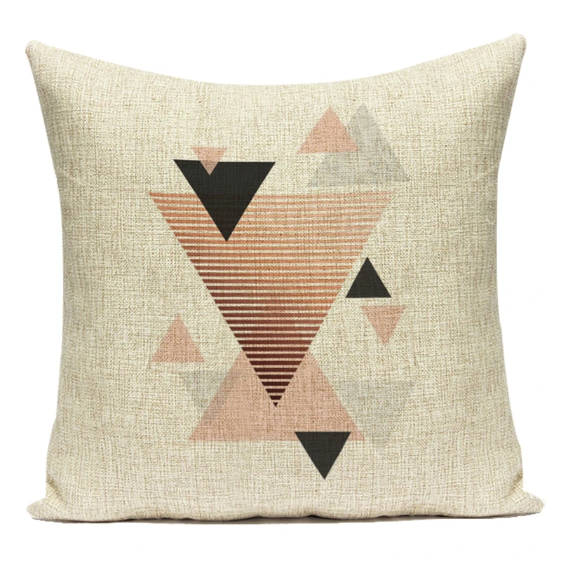 Nordic Стиль розового цвета с геометрическим узором и изображением оленя листьев