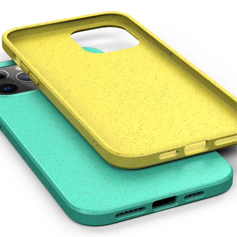 للبيع جراب سيليكون صديق للبيئة لهاتف IPhone ، موديلات متوافقة 12 Pro ، Max ، 12pro ، 12mini ، قش القمح ، ألوان الحلوى ، 200 قطعة