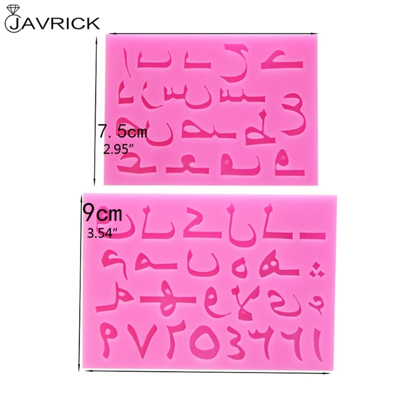 

2Pcs Silicone Arabic Letters Alphabet Number Mold Letter DIY Fondant Mould Resin Casting Molds Kit Art Craft Tools