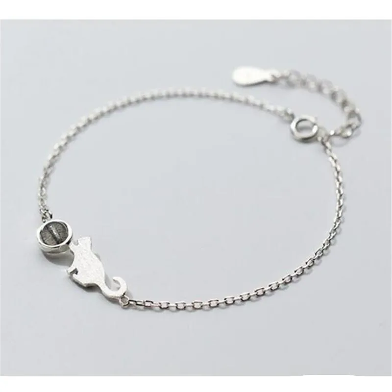 

Браслет и браслет с подвеской в виде кошки из стерлингового серебра 925 пробы для женщин и детей, модные украшения, подарок на свадьбу и вечер...