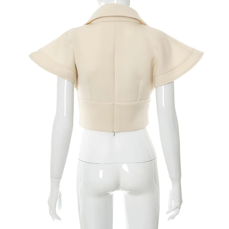 

Women Stand Collar Flying Sleeve Slim Jacket Coat Buttons Up Pullovers Outwear 2021 Autumn Cosplay Ninja Suit Streetwear