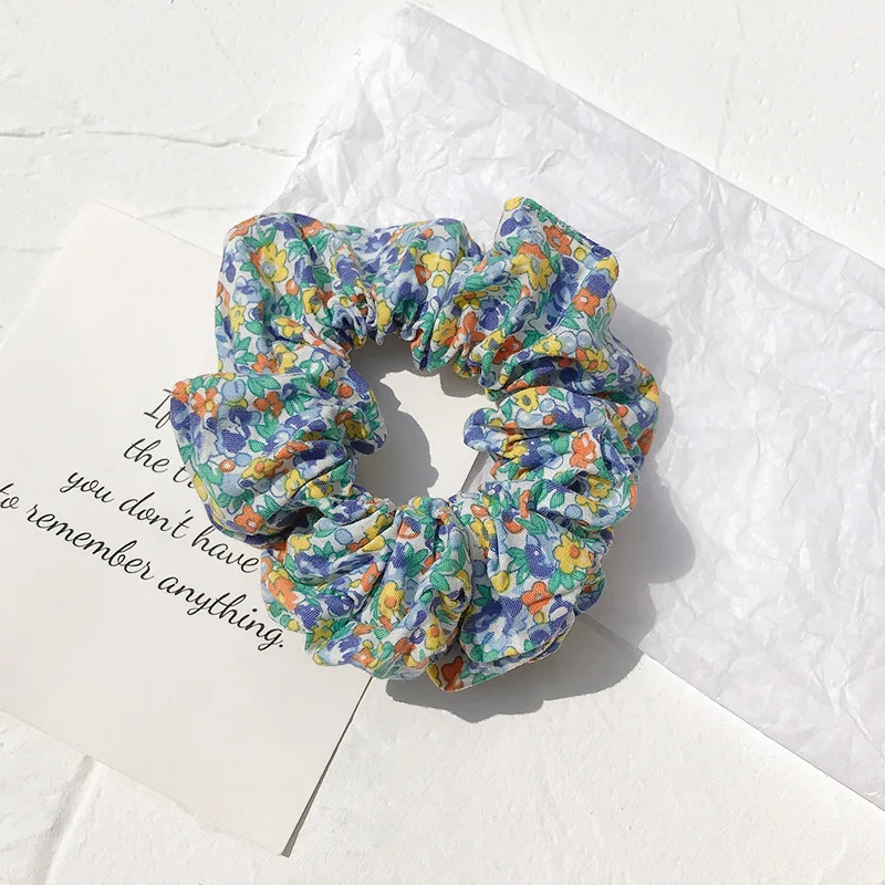

1pcs Floral Lattice Elastic Hair Rings 10 Colors For Choice Cloth Ponytail Holder Hair Ropes For Fashion Women Girls Headdress