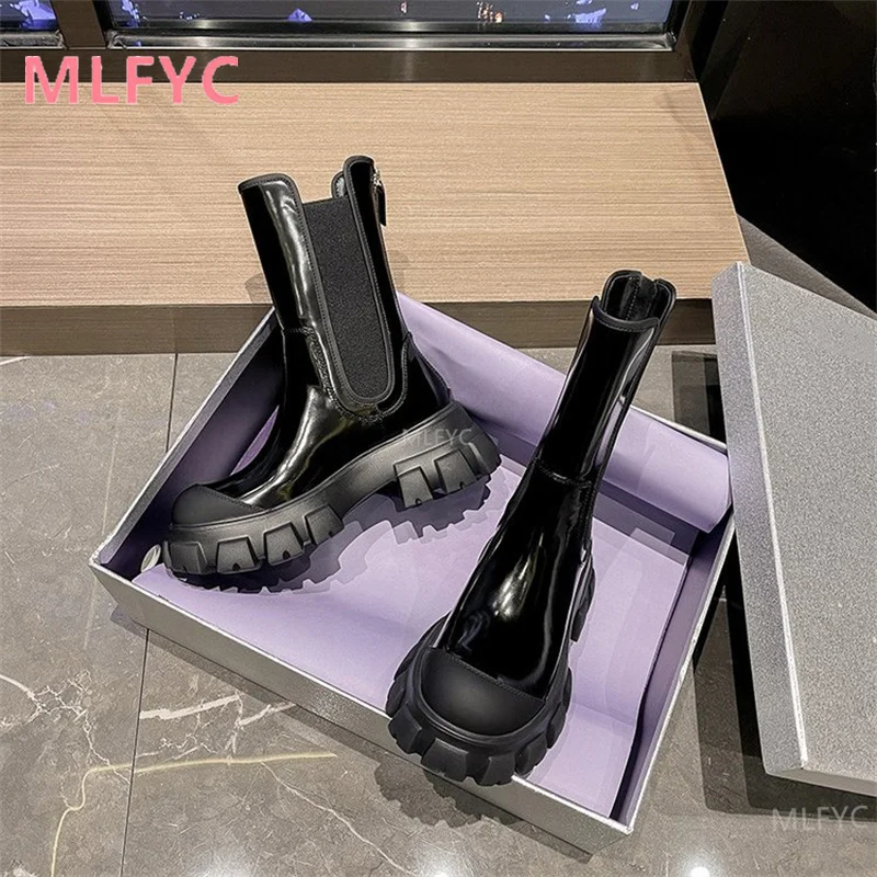 

Новые стильные дымонепроницаемые сапоги, детские осенне-зимние длинные сапоги на толстой подошве, короткие сапоги-трубки, сапоги-мартинсы ...