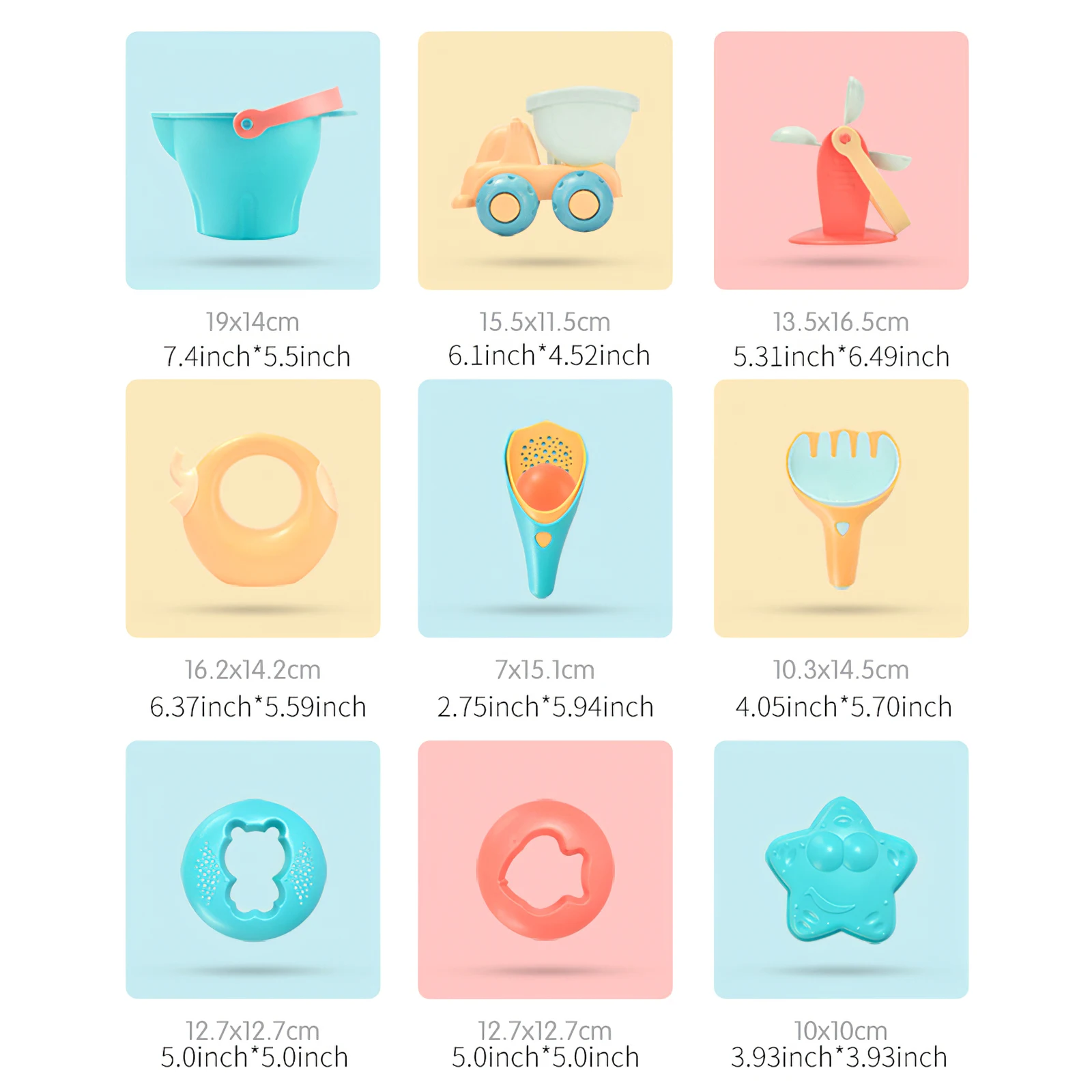 

Beach Toys for Kids 17pcs Baby Beach Game Toys Children Sandbox Set Kit Summer Toys for Beach Play Sand Water Game Play Cart