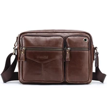 New 2020 Men Shoulder Bag Brand Travel Genuine Leather Messenger Bag Male Business Crossbody Bag for Pad Hot Handbag for Men