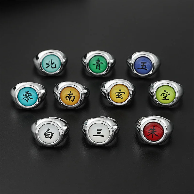 Фото Регулируемое кольцо для косплея аниме набор кольца Akatsuki Itachi женщин и мужчин