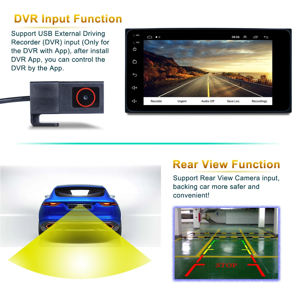 

2 DIN 7 Inch QUAD-core 8.1 HD Capacitive Touch Screen Bluetooth Car MP5 GPS Player CarLife AM FM Mirrorlink Fit for TOYOTA