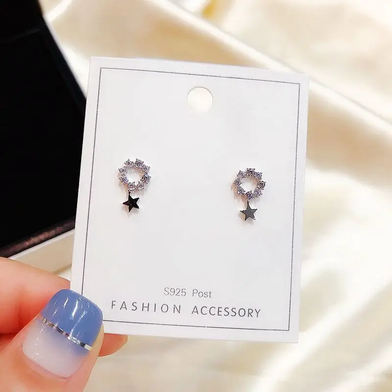 Серьги гвоздики женские из розового золота с фианитом|Серьги-гвоздики| |