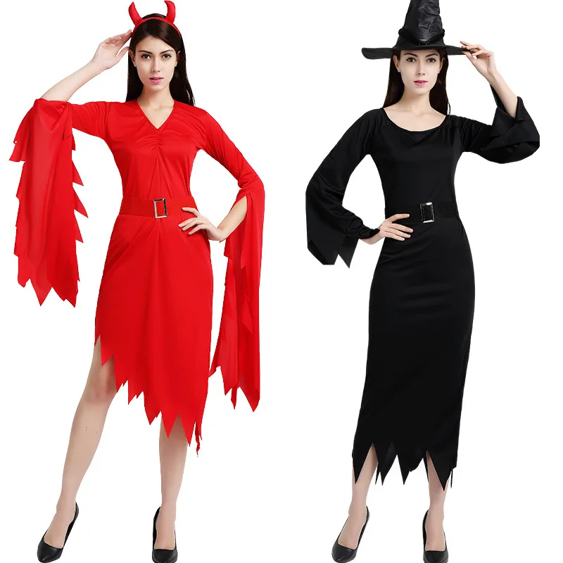 Вампир призрак Невеста дьявол дьявольская ведьма Вуду косплей платье костюмы на