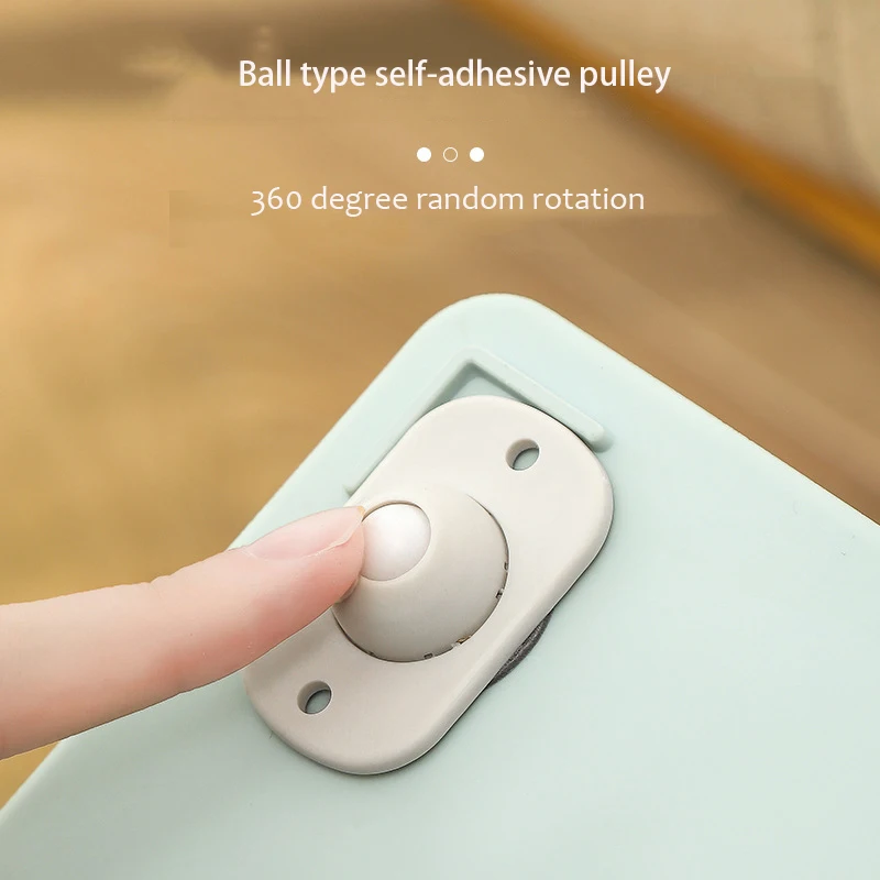 

4pcs Self-adhesive Universal Pulley Shelf Roller Garbage Can Furniture Caster Bottom Of The Box Pulley Move The Universal Caster