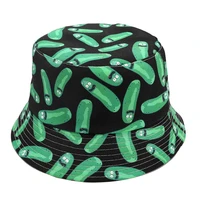 new bucket hat anime cotton print bob caps summer panama hats for wome men sunbonnet fedoras fisherman hat beach cap