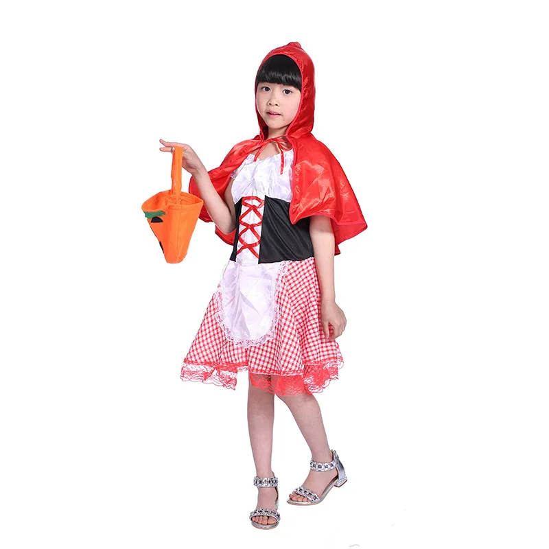 Детский милый маскарадный костюм на Хэллоуин маленький красный с капюшоном для