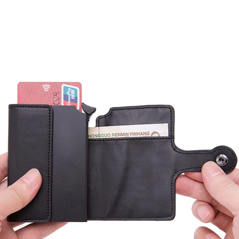 Черный складной кошелек Maideduod с технологией RFID чехол для ID карты мужской