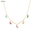 Ожерелье ANDYWEN из стерлингового серебра 925 пробы с золотым овальным цирконием, ожерелье с цепочкой 40 см, женское изящное ювелирное изделие, подарок, кристалл, рок, панк