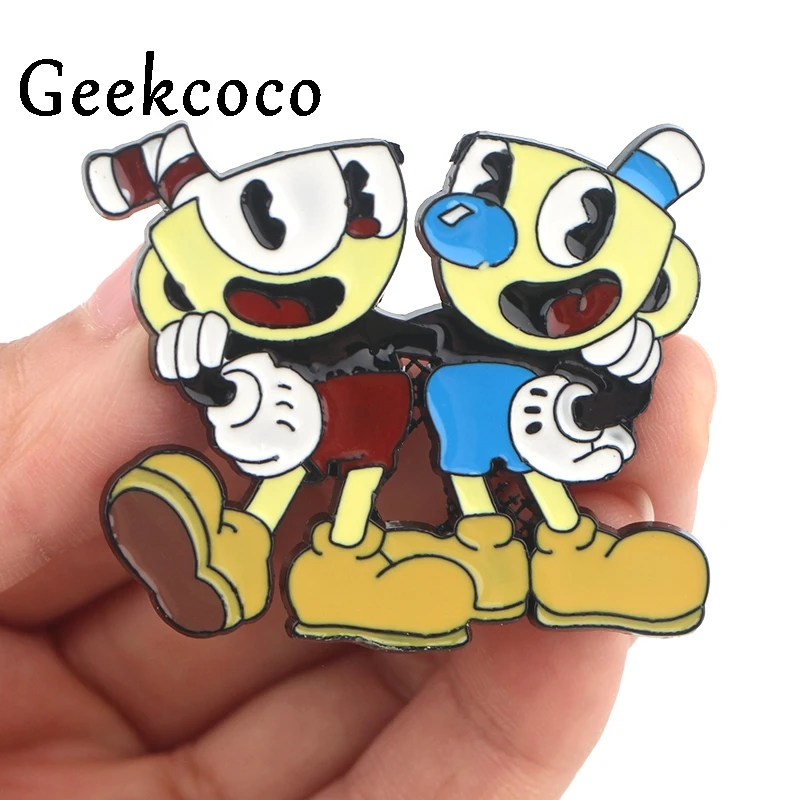 Cuphead игра цинковый сплав мультфильм булавки для мужчин женщин рубашка пальто