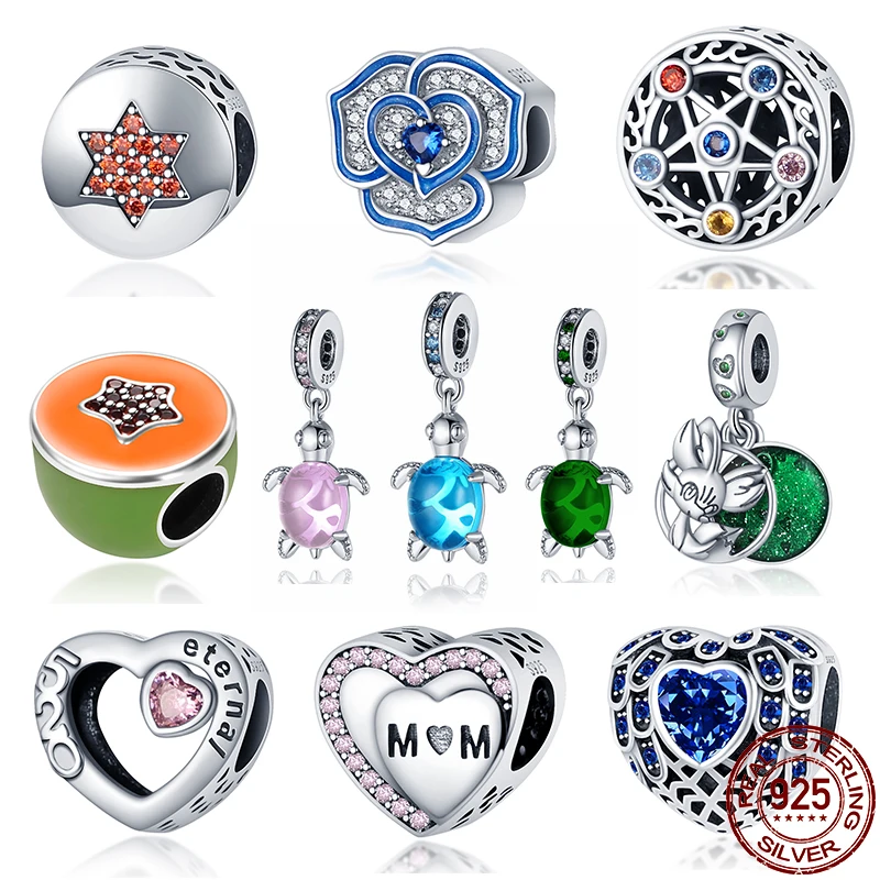 

2021New925 Silver Heart-Shaped Zircon Charm Suitable For Original Pandora 3mmBracelet&Bangle Women Birthday Fashion Jewelry Gift