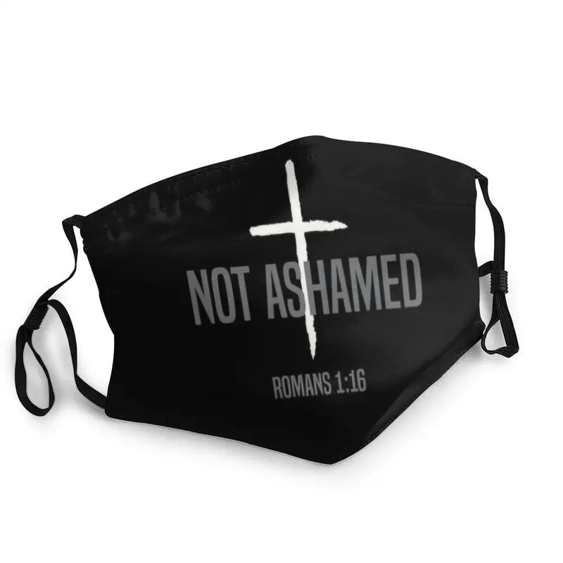 

Washable I Am Not Ashamed Of The Gospel Mask Religious Jesus Cross Dustproof Protection Cover Mask Respirator Mouth Muffle