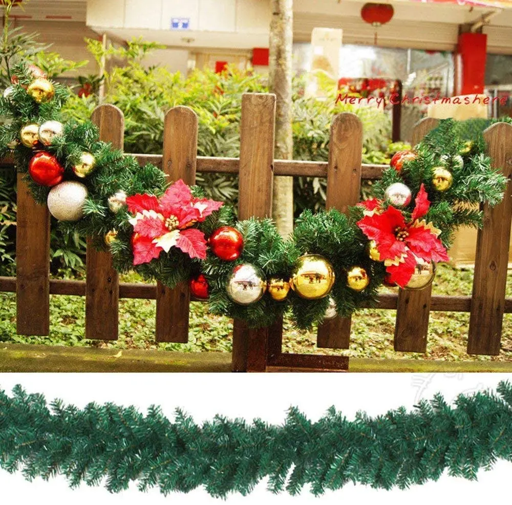 

Рождественская ротанговая сосна 5,5 м для дома, зеленая гирлянда, венок, искусственная рождевечерние елка, ротанговый баннер, подвесное укра...