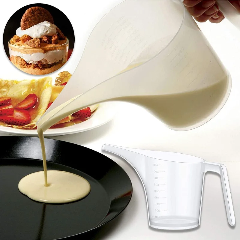 Пластиковый мерный кувшин с наконечником 1000 мл Градуированный кухонный